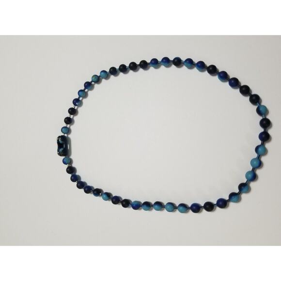 Fourteen inch blue ball bead necklace b99 - Picture 1 of 6